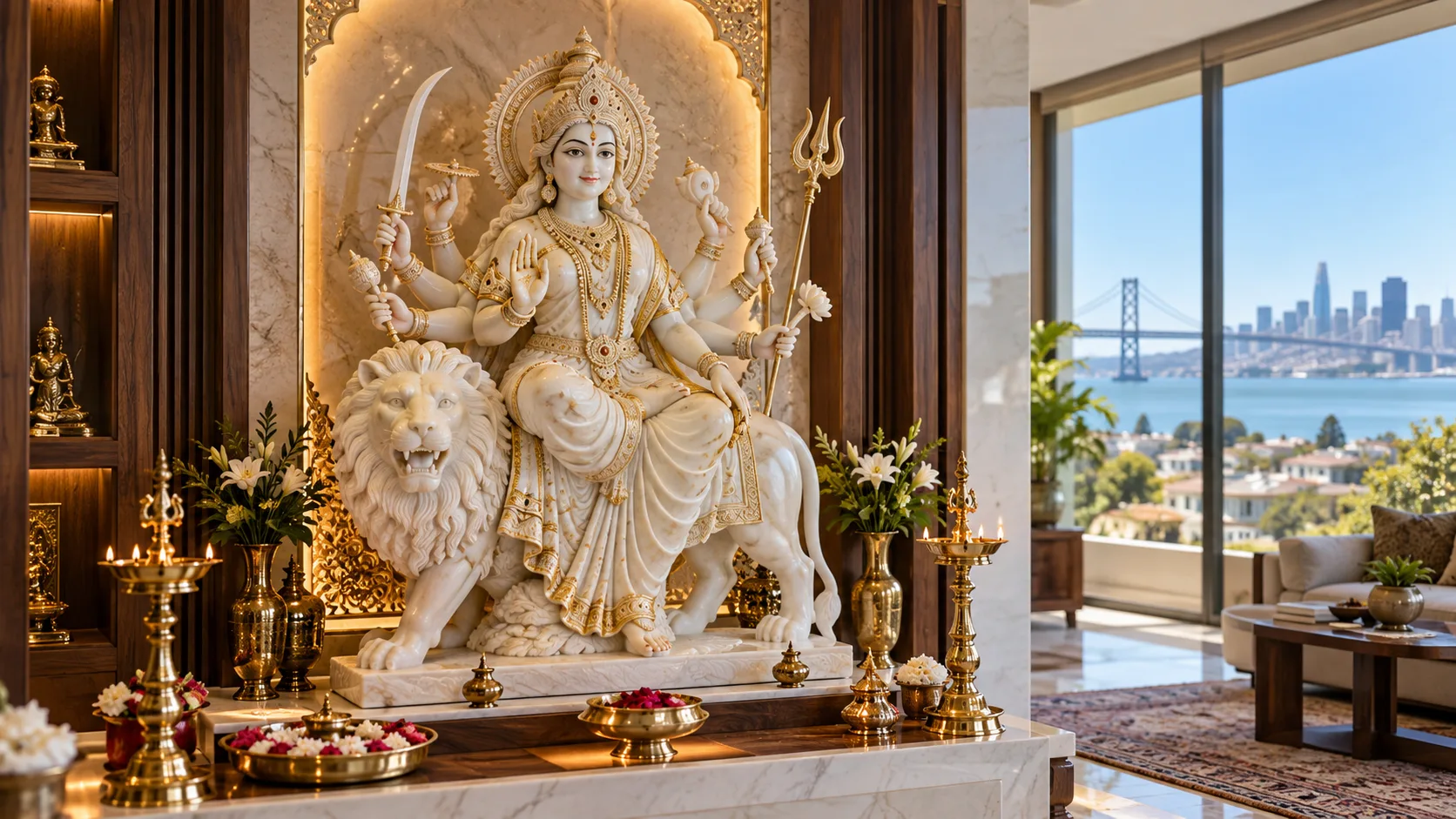 Durga Marble Statue San Francisco Statues World