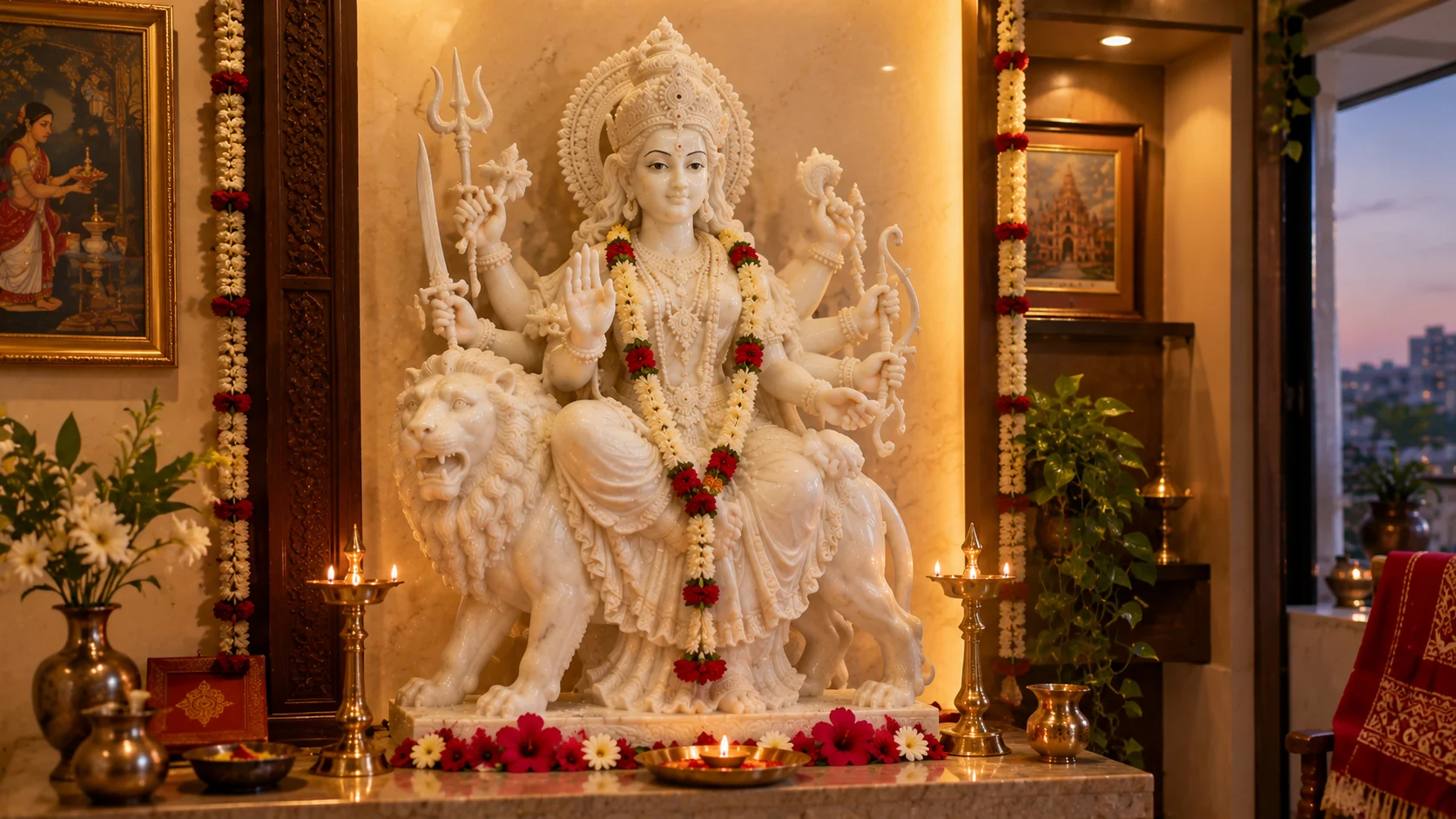 Durga marble moorti manufacturing Kolkata