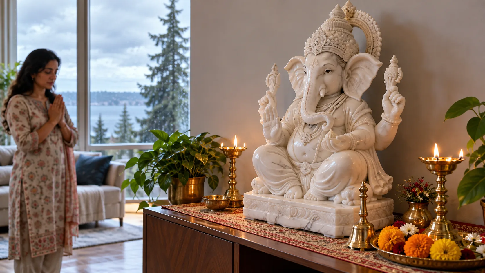 Ganesh Marble Statue Manufacturing Seattle Kamal Moorti