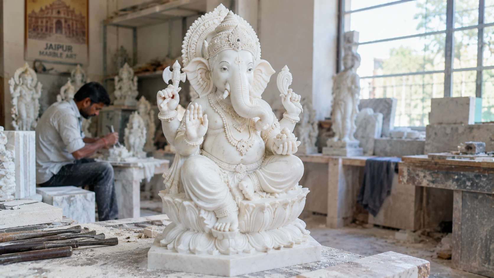 Ganesh marble moorti manufacturing Mumbai