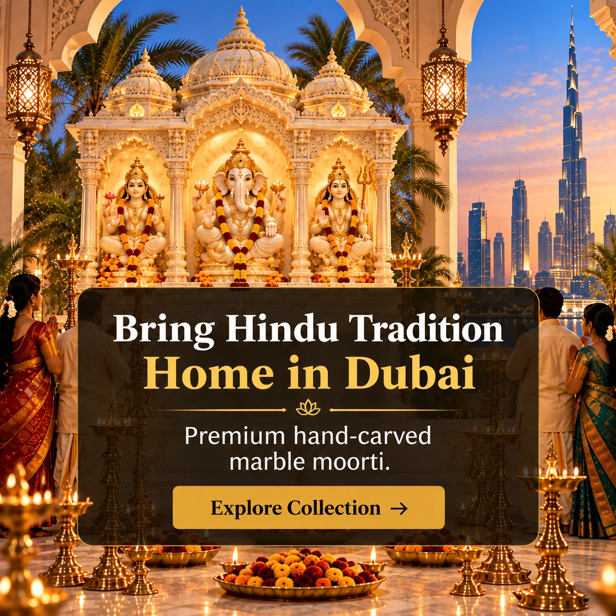 Hindu Tradition in Dubai Temple Glow 2