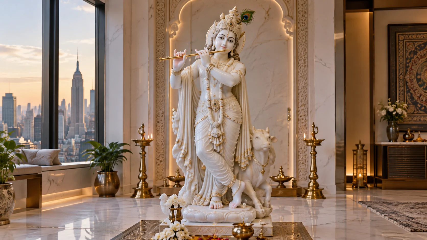 Krishna Marble Statue Manufacturer in New York Statues