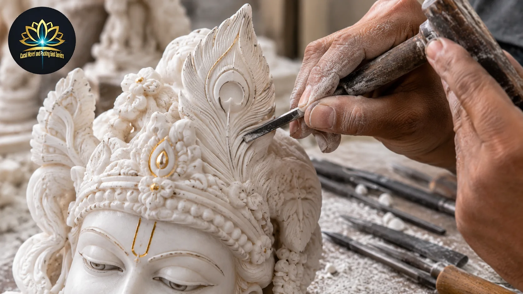 Krishna carving details