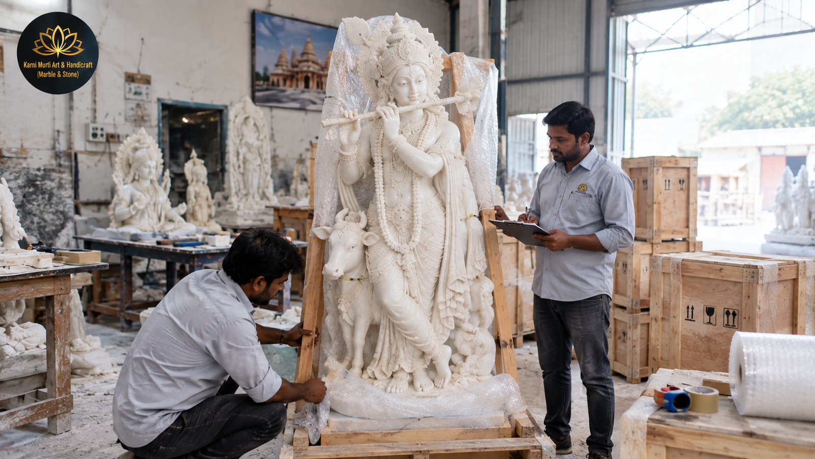 Krishna marble moorti manufacturing Delhi