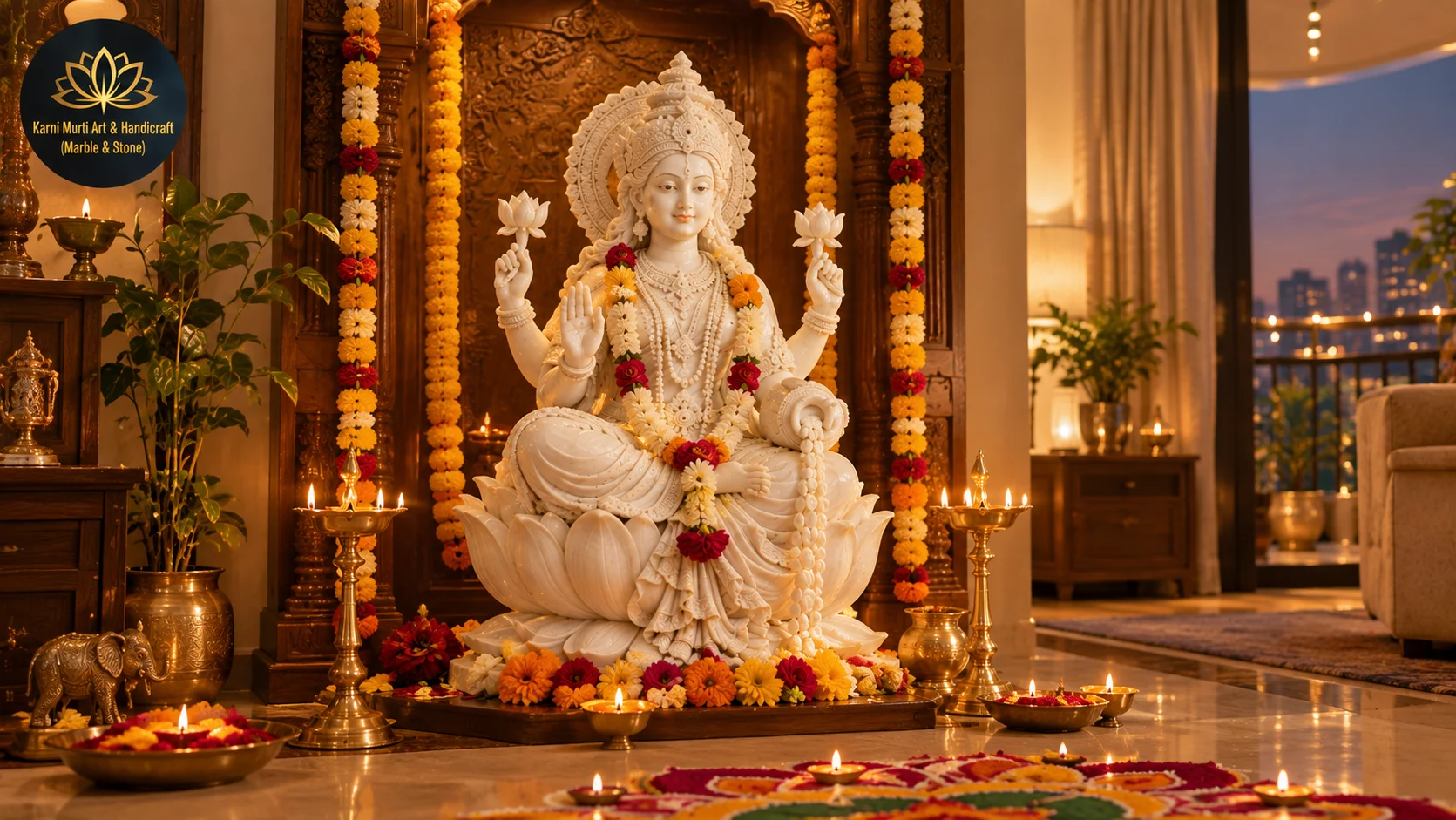 Lakshmi marble moorti manufacturing Pune
