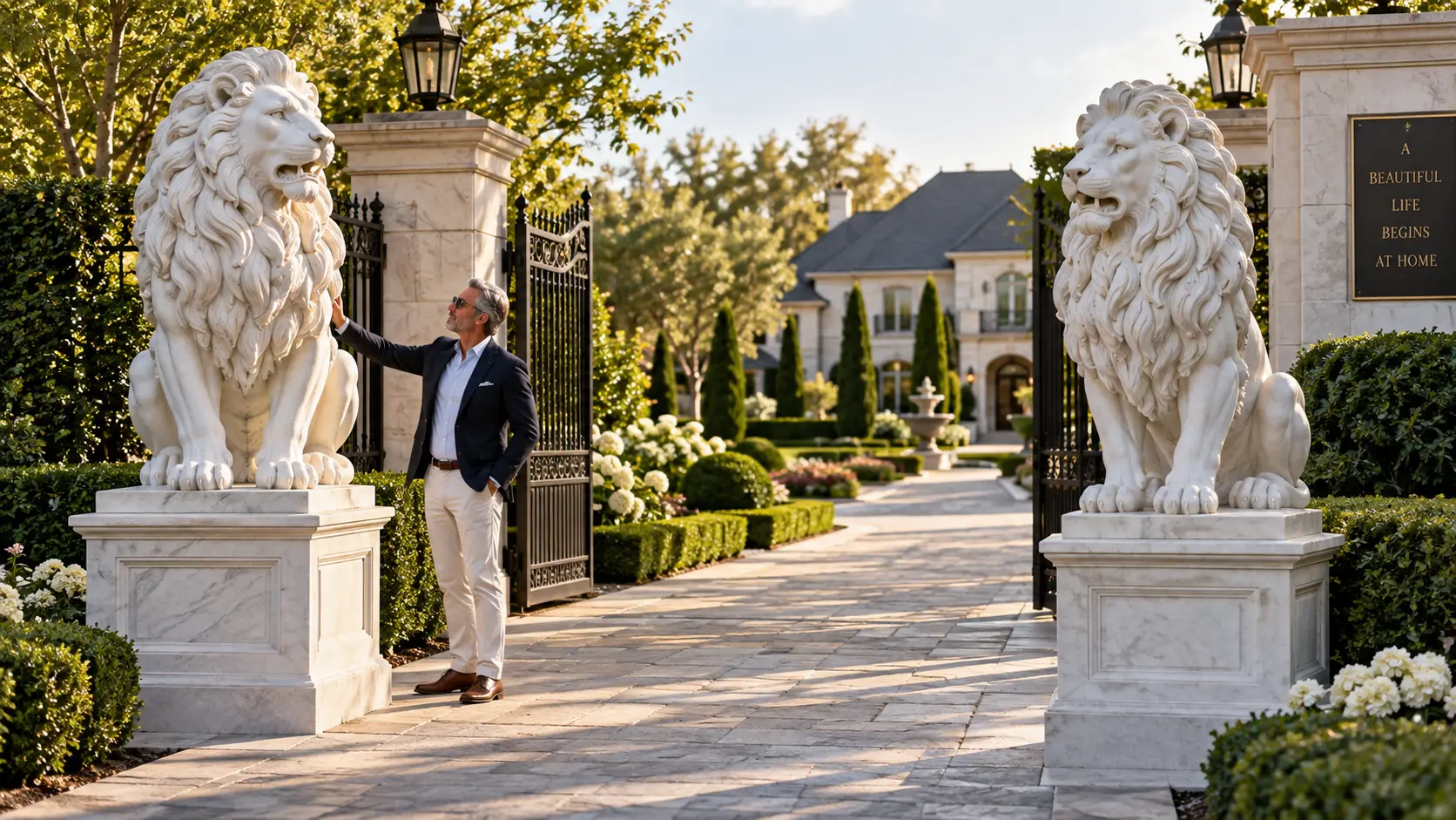 Marble Lion Statues Courage, Protection, and Garden Presence for American Homes