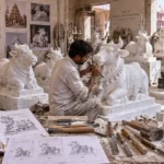 Marble Nandi Statues Sacred Bull Symbolism and Placement for American Temples