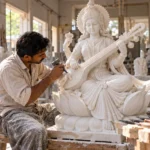 Saraswati Marble Statue Manufacturing Boston Kamal Moorti