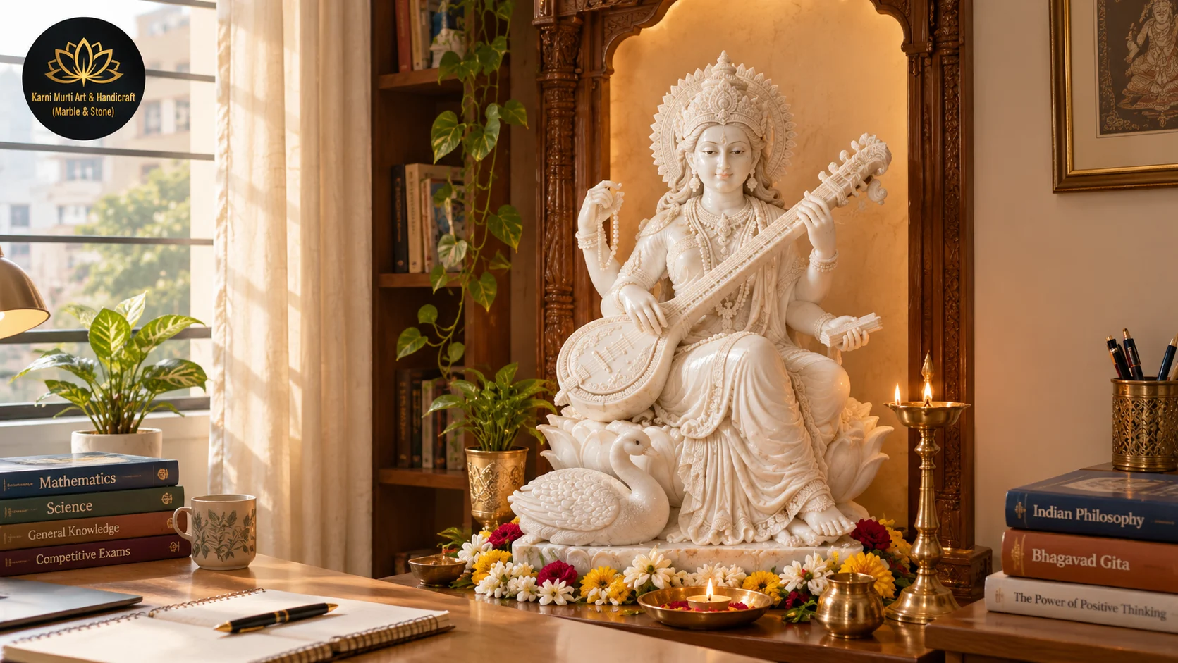 Best Saraswati Marble Moorti Manufacturing in Bangalore: Craftsmanship for a City Built on Knowledge 2 Saraswati marble moorti manufacturing Bangalore