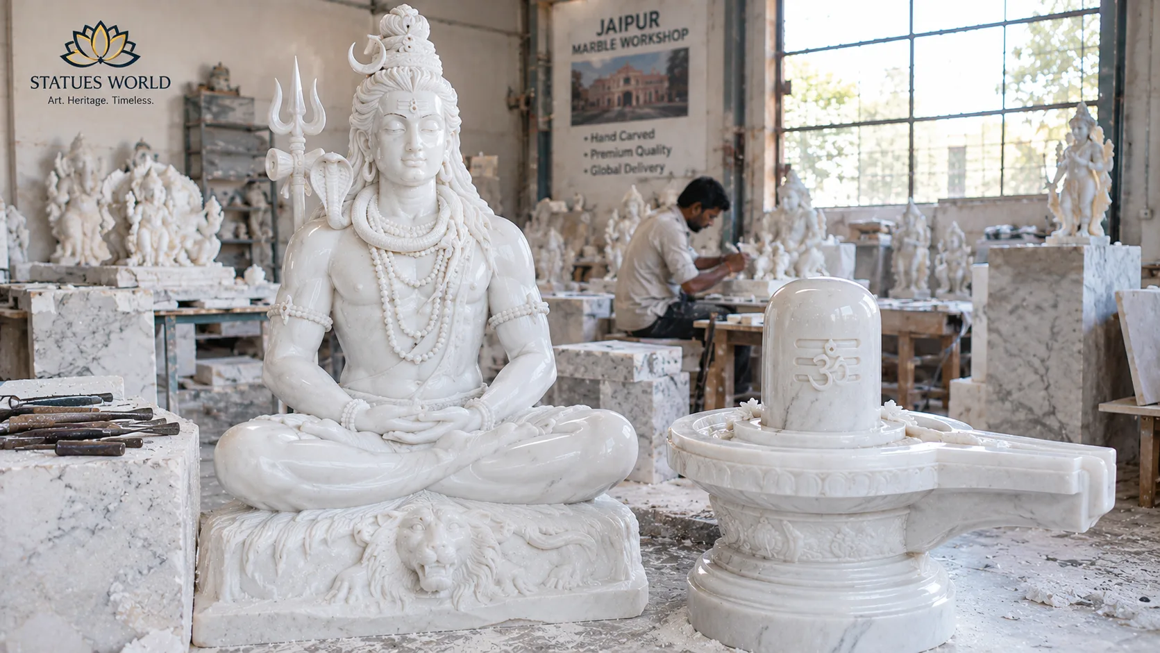 Shiva marble moorti manufacturing Varanasi