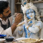 painted Krishna statue
