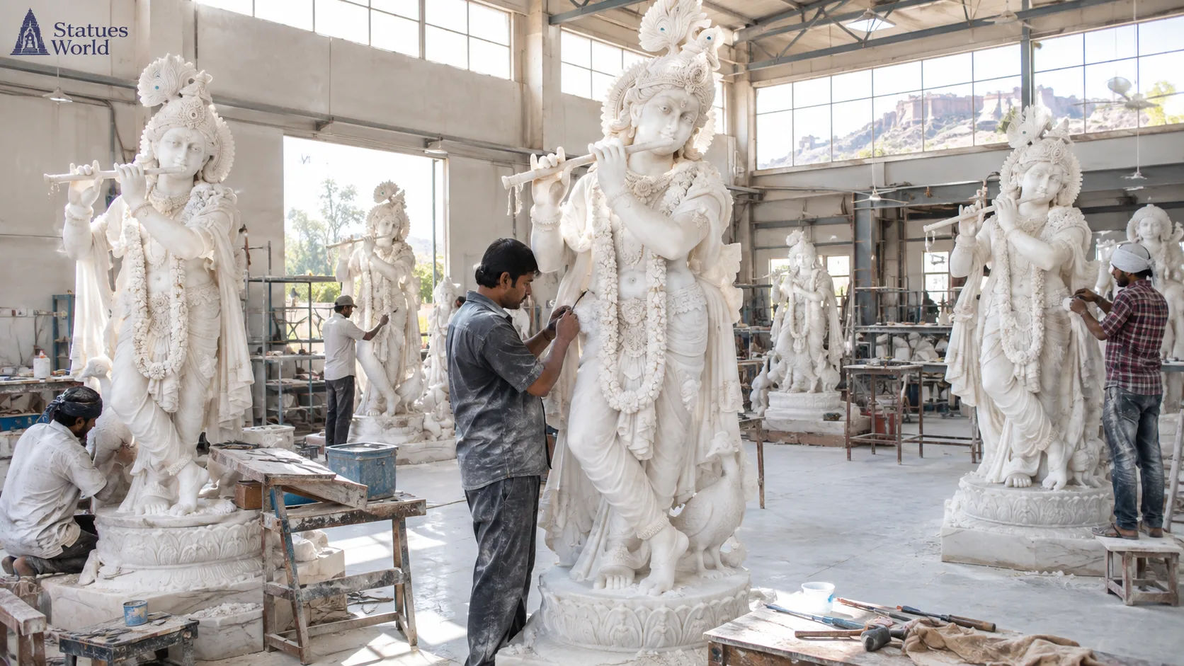 Temple-Grade Marble Krishna Statues: A Professional Quality Standard 1 professional Krishna statue