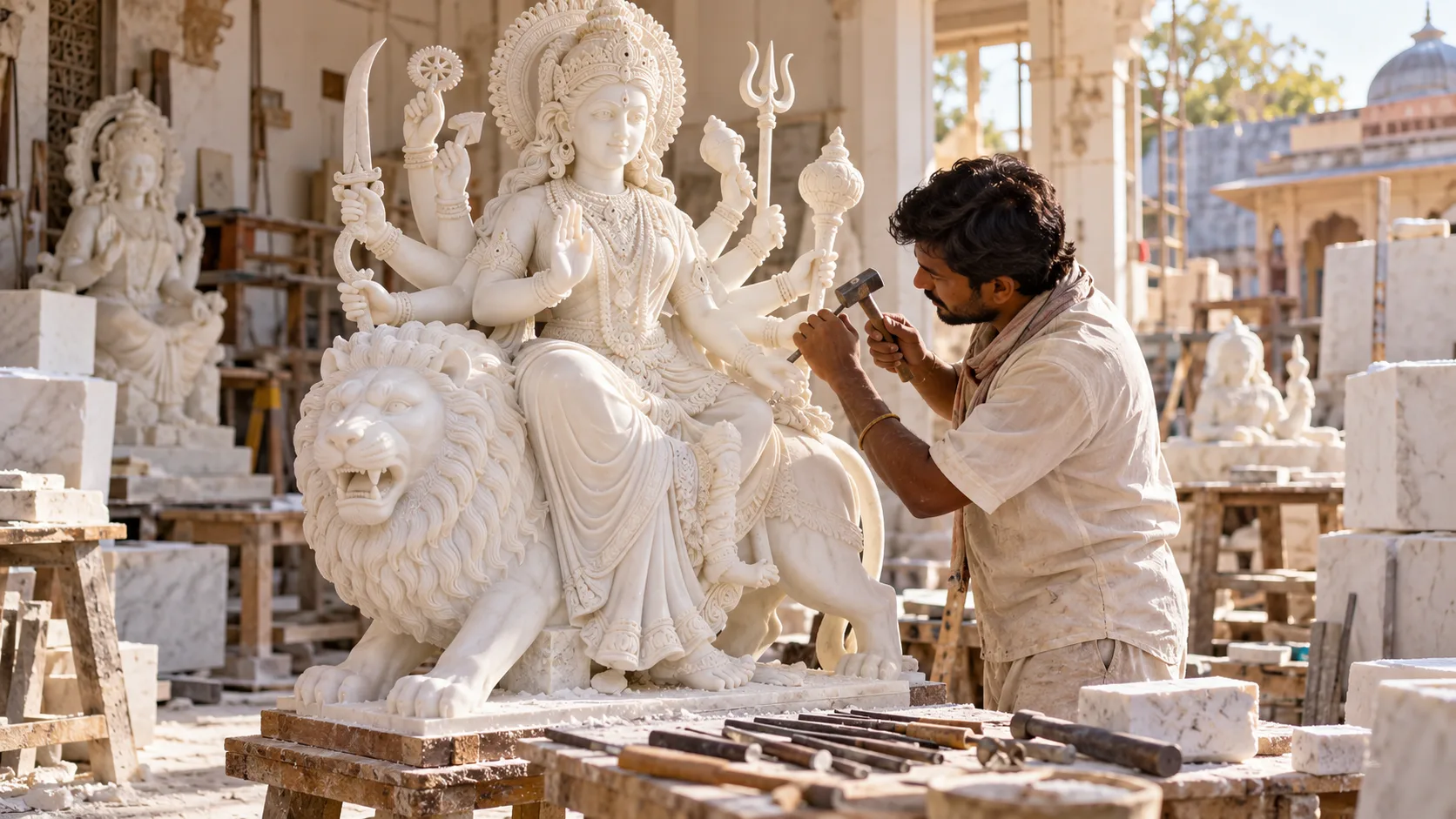Durga Statue Manufacturing Washington DC Kamal Moorti