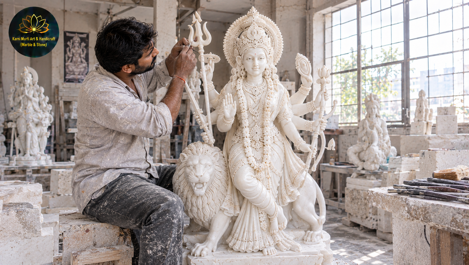 Best Durga Marble Moorti Manufacturing in Guwahati: A Hand Carved Durga for the City of Kamakhya 1 Durga marble moorti manufacturing Guwahati