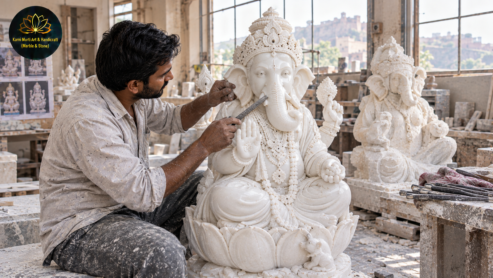 Ganesh marble moorti manufacturing Surat