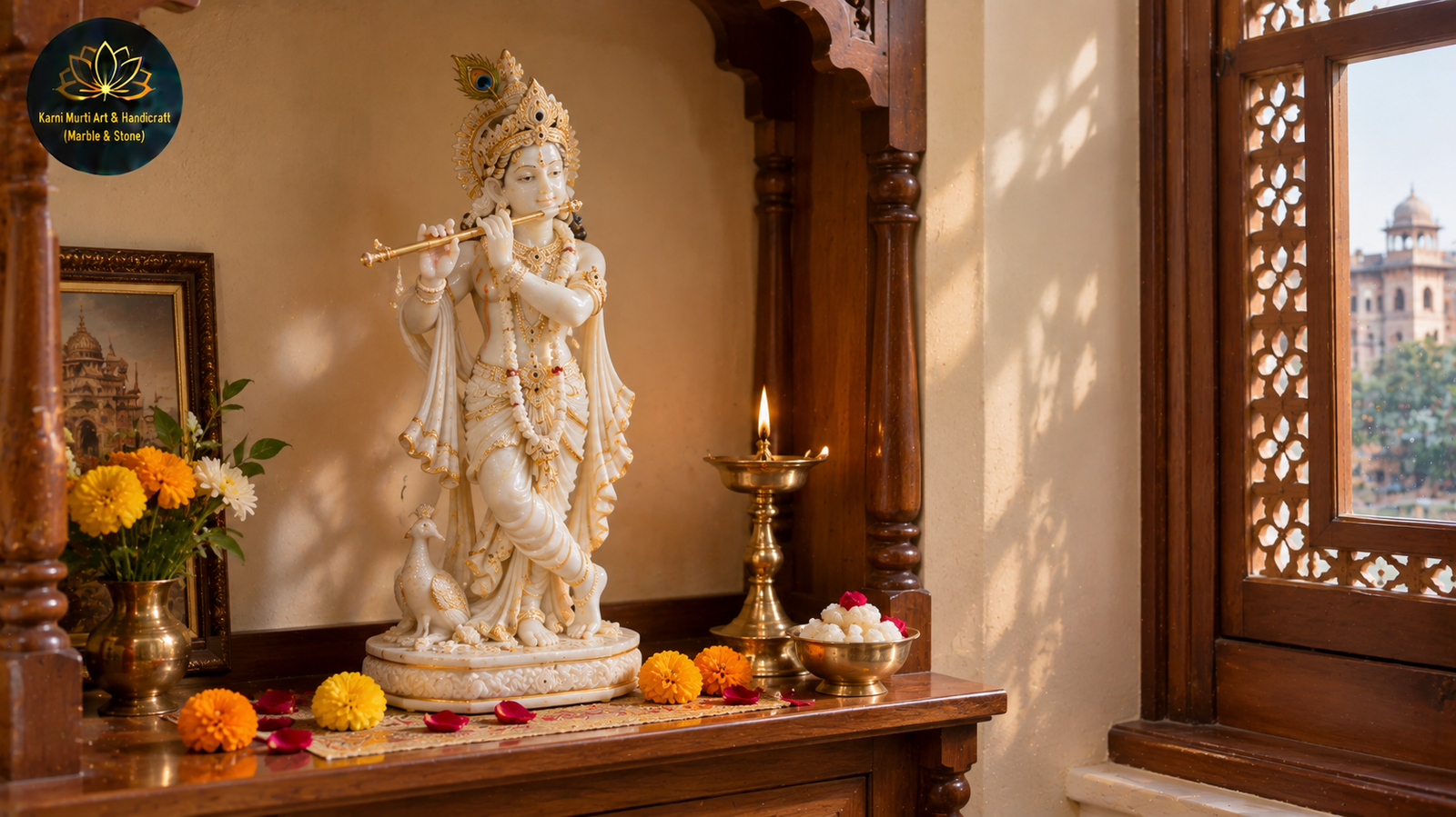 Krishna marble moorti manufacturing Agra