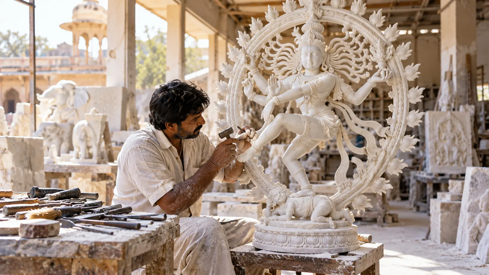 Nataraj Marble Statue Manufacturing Saskatoon Kamal Moorti