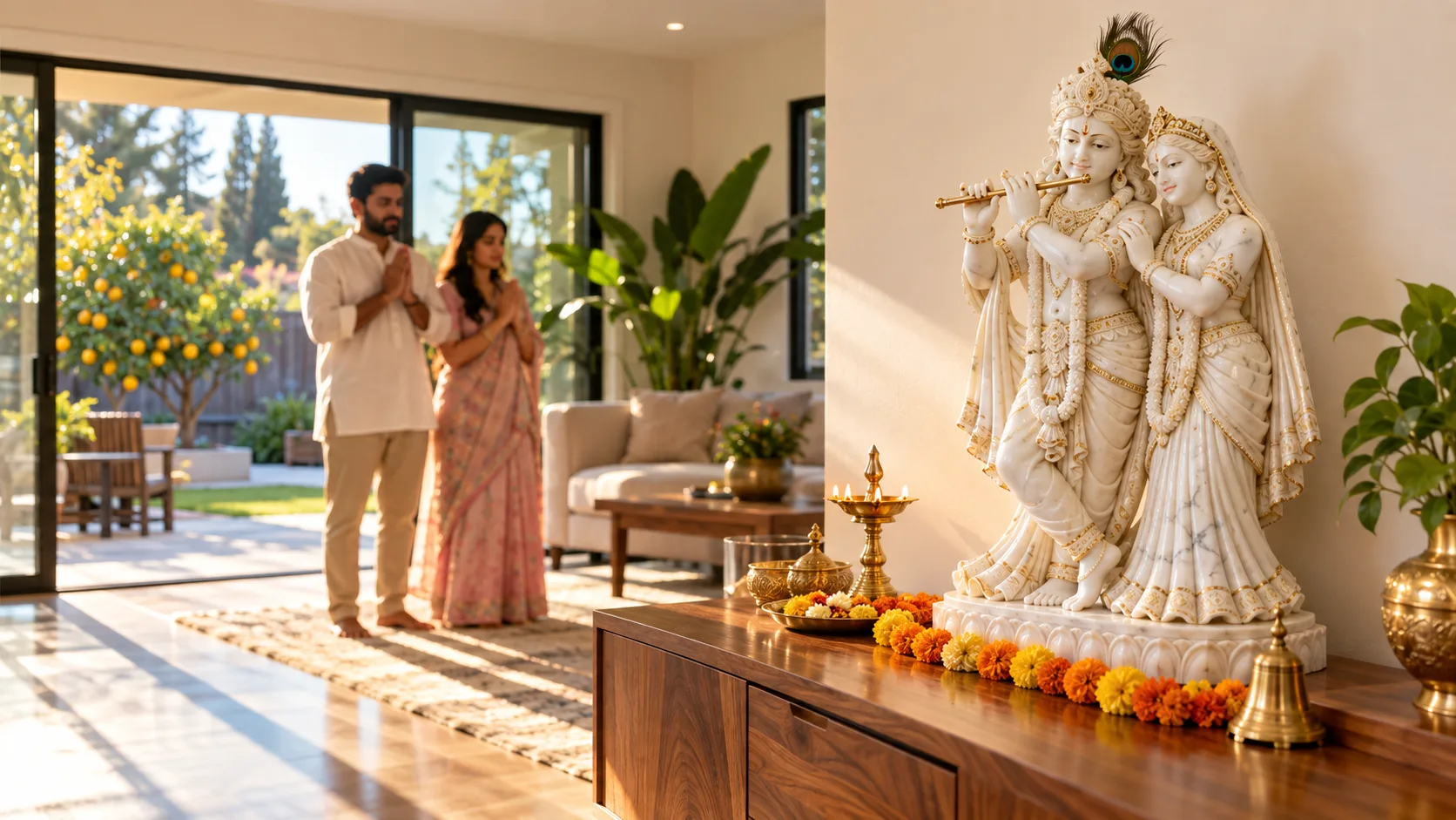Radha Krishna Marble Statue Manufacturing San Jose