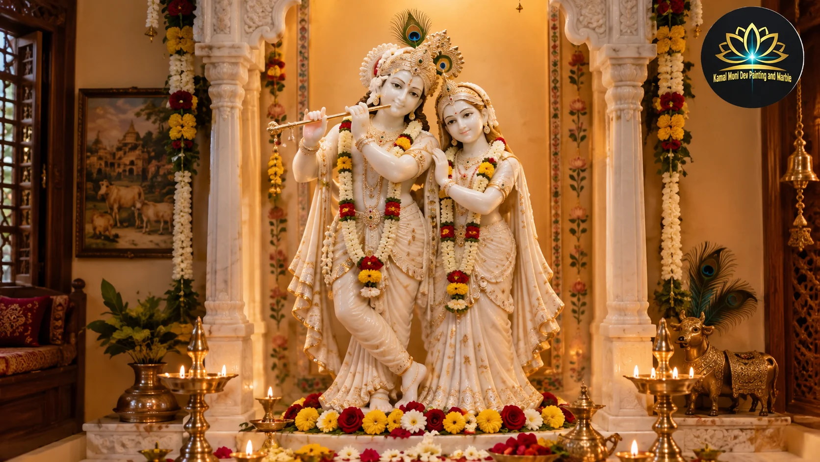 Best Radha Krishna Marble Moorti Manufacturing in Mathura: Craftsmanship Worthy of Krishna's Own City 2 Radha Krishna marble moorti manufacturing Mathura