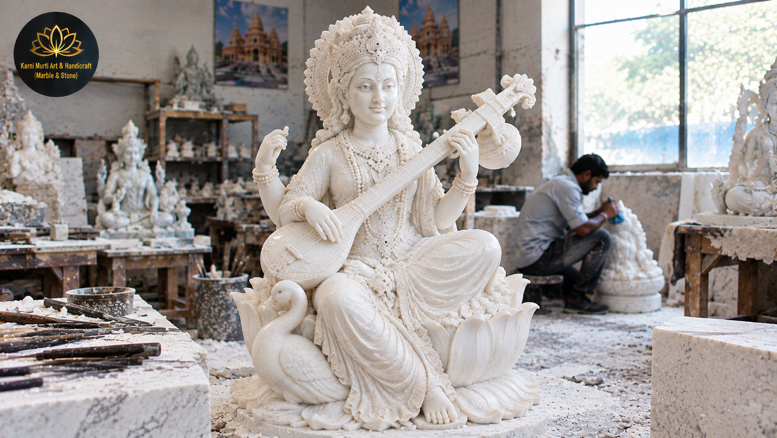 Saraswati marble moorti manufacturing Bhopal
